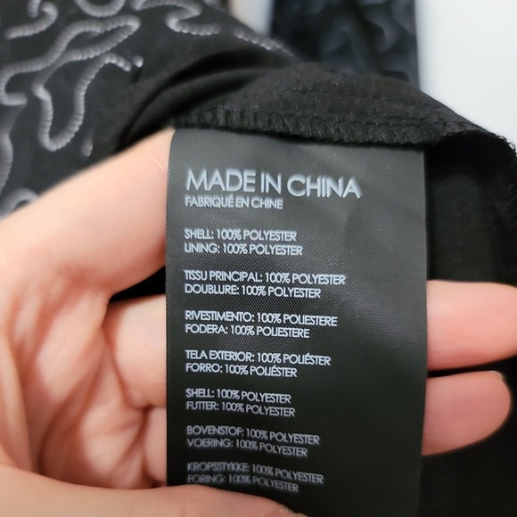 Club Monaco Women's Sheer Panel Long Sleeve Knee Length Shift Dress Black SZ 00 - Picture 7 of 8